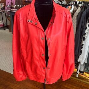 Fate Women's Vibrant Red Leather Jacket